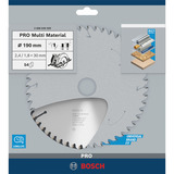 Bosch PRO Multi Material Kreissägeblatt, Ø 190mm, 54Z Bohrung 30mm, für Handkreissägen