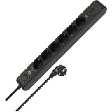 Brennenstuhl Steckdosenleiste 6-fach mit 1x USB-C, 1x USB-A schwarz/anthrazit, 2 Meter, 13.500A Überspannungsschutz