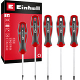 EINHELL Schraubendreher-Set, Außen-Sechsrund 5-teilig rot/schwarz, Ergonomische Zweikomponentengriffe