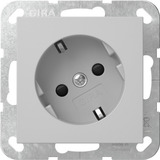 Gira Schutzkontaktsteckdose um 30 Grad gedreht mit erhöhtem Berührungsschutz grau, Retail