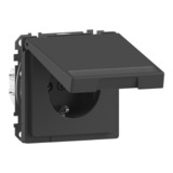 Merten Schutzkontakt-Steckdose mit Klappdeckel anthrazit, Retail