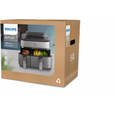 Philips Doppel-Heißluftfritteuse Steam Airfryer Dual Basket edelstahl/schwarz, 2750 Watt, 2 Körbe 6 Liter + 3 Liter