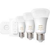 Philips HUE White Ambiance Starter-Kit E27, LED-Lampe drei Lampen, eine Hue-Bridge, ein Dimmschalter, ersetzt 60 Watt