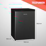 Telefunken C-135-100-DI, Vollraumkühlschrank schwarz/edelstahl (dunkel)