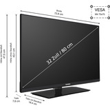 Telefunken XH32VP750M, LED-Fernseher 80 cm (32 Zoll), schwarz, HD-Ready, Tripple-Tuner, Mediaplayer, VIDAA-Betriebssystem