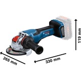 Bosch PRO X-LOCK Akku-Winkelschleifer BITURBO GWX 18V-15 P Professional solo, Ø 125mm blau/schwarz, ohne Akku und Ladegerät, in L-BOXX