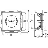 Busch-Jaeger Schutzkontakt-Steckdosen-Einsatz weiß, Retail