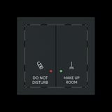 Busch-Jaeger Wippe zwei-fach mit Bedruckung Do Not Disturb Make Up Room schwarz, Retail