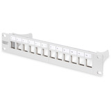 Digitus Modulares Patchpanel, 12-Port, unbestückt grau, 1 HE, für Keystone-Module