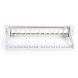 Digitus Modulares Patchpanel, 12-Port, unbestückt grau, 1 HE, für Keystone-Module