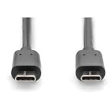 Digitus USB 2.0 Anschlusskabel USB-C > USB-C schwarz, 1 Meter, PD, Laden mit bis zu 15 Watt