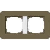 Gira Abdeckrahmen zweifach Umbra Soft-Touch mit Trägerrahmen braun, Retail