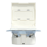 Merten Schutzkontaktsteckdose mit Klappdeckel und Schriftfeld weiß, Retail