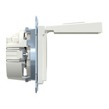 Merten Schutzkontaktsteckdose mit Klappdeckel und Schriftfeld weiß, Retail