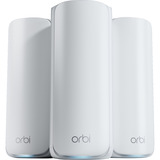 Netgear ORBI RBE773-100EUS  WIFI 7 MESH Zusatzsatellit 3er Set, Mesh Access Point weiß, Tri-Band WiFi 7