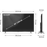 SHARP 55HM5745E, QLED-Fernseher 139 cm (55 Zoll), schwarz, UltraHD/4K, Triple Tuner