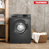 Telefunken W-7-1400-A-DI, Waschmaschine schwarz/inox