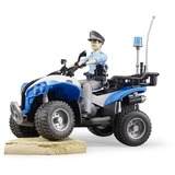 bruder 63010 Polizei-Quad mit Polizist und Ausstattung, Modellfahrzeug blau/weiß