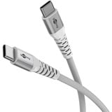 goobay Supersoftes USB 2.0 Textilkabel, USB-C Stecker > USB-C Stecker weiß, 3 Meter
