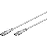 goobay Supersoftes USB 2.0 Textilkabel, USB-C Stecker > USB-C Stecker weiß, 3 Meter