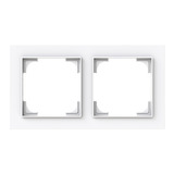 Busch-Jaeger Abdeckrahmen zweifach, Typ 1722-44G, Kunststoff, glänzend, Schutzart IP20 weiß (glänzend), Retail