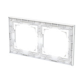 Busch-Jaeger Abdeckrahmen zweifach, Typ 1722-44G, Kunststoff, glänzend, Schutzart IP20 weiß (glänzend), Retail