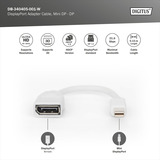 Digitus DisplayPort Adapterkabel weiß, mini DP - DP