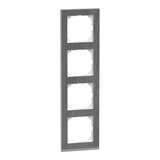 Merten Decor-Rahmen vierfach für Senkrecht- und Waagerechtmontage, Echtmaterialschicht, matt schiefer, Retail