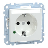 Merten Schutzkontakt-Steckdose mit Überspannungsschutz und Beschriftungsfeld, Unterputz, 16 Ampere weiß (glänzend), Retail