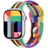 Apple 42 mm Sportarmband Pride Edition, Uhrenarmband mehrfarbig,  Größe S/M