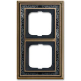 Busch-Jaeger Rahmen 2-fach ms/antik Dekor anthrazit, Retail