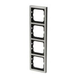 Busch-Jaeger Rahmen vierfach zum Abdecken von Schaltern, Tastern und Steckdosen edelstahl, Retail