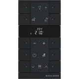 Busch-Jaeger Raumtemperaturregler mit Bedienfunktion zehnfach, Unterputz, mit LED-Anzeige, matt schwarz (matt), Retail