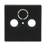Busch-Jaeger Zentralscheibe matt für Antennendose 2-Loch, Typ 1743-885, Kunststoff, Unterputz, Zentralplatte schwarz (matt), Retail