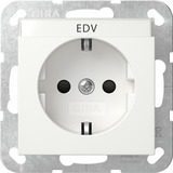 Gira Steckdose Schutzkontakt Typ F 16 Ampere 250 Volt mit Beschriftungsfeld und erhöhtem Berührungsschutz weiß, Retail