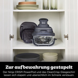 Ninja CRISPi 4-in-1 tragbare Glas-Heißluftfritteuse "Cyber Space" dunkelblaugrau/transparent, 1.700 Watt, 2 Körbe 1,4 und 3,8 Liter