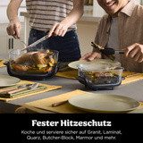 Ninja CRISPi 4-in-1 tragbare Glas-Heißluftfritteuse "Cyber Space" dunkelblaugrau/transparent, 1.700 Watt, 2 Körbe 1,4 und 3,8 Liter