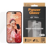 PanzerGlass Displayschutz Classic Fit, Schutzfolie transparent, iPhone 15