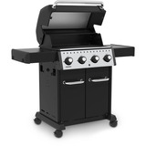 Broil King Gasgrill Crown 420 - BUNDLE schwarz, inkl. Gussplatte, Schutzhülle und Grillzange