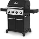 Broil King Gasgrill Crown 420 - BUNDLE schwarz, inkl. Gussplatte, Schutzhülle und Grillzange