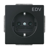 Busch-Jaeger Steckdosen-Einsatz für EDV-Anwendungen mit erhöhtem Berührungsschutz schwarz, Retail