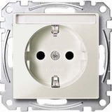 Merten Schutzkontaktsteckdose mit Schriftfeld hellgrau, Retail