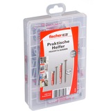 fischer Praktische Helfer Feucht & Außen, Edelstahl, Dübel hellgrau/rot, 120-teilig