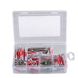 fischer Praktische Helfer Feucht & Außen, Edelstahl, Dübel hellgrau/rot, 120-teilig