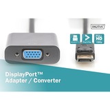 Digitus Adapter / Konverter DisplayPort > VGA HD15 schwarz, 15cm 