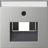 Gira Abdeckung für UAE/IAE (ISDN) und Netzwerk Anschlussdose mit Beschriftungsfeld, Zentralplatte edelstahl, Retail