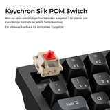 Keychron V6 Ultra 8K, Gaming-Tastatur schwarz, DE-Layout, Keychron Silk POM Red, Hot-Swap, RGB