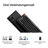 Keychron V6 Ultra 8K, Gaming-Tastatur schwarz, DE-Layout, Keychron Silk POM Red, Hot-Swap, RGB