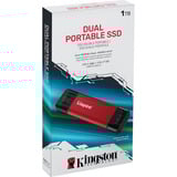 Kingston Dual Portable 1 TB, Externe SSD rot/schwarz