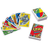 Mattel UNO Junior Kartenspiel für Kinder mit Tiermotiven und verschiedenen Schwierigkeitsgraden 